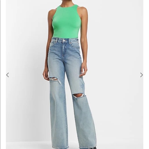 Express Body Contour Compression Silky High Neck Thong Bodysuit - Picture 1 of 4